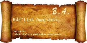 Bálint Amaranta névjegykártya