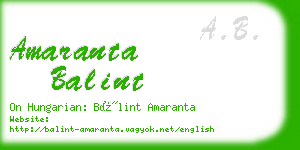 amaranta balint business card